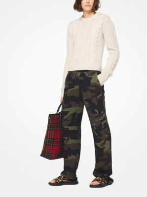 Camouflage Crepe-Cady Trousers | Michael Kors