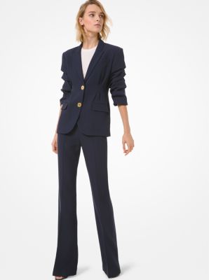 Double Crepe-Sablé Straight-Leg Trousers