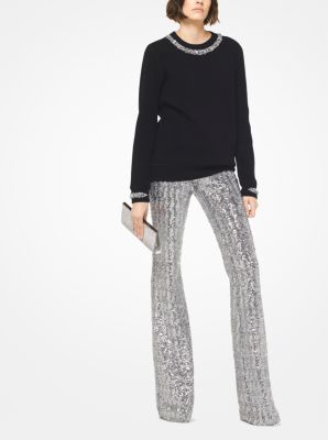 Michael kors shop pants womens silver