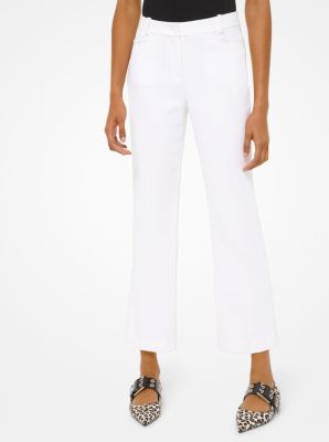 Double Crepe Sabl&eacute; Straight-Leg Trousers