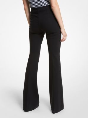 Pantalón Brooke acampanado de algodón elástico in NEGRO | Michael Kors