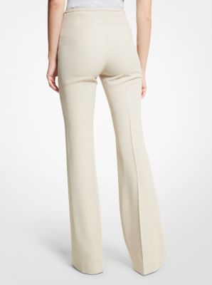 Crepe High Waisted Flared Pants