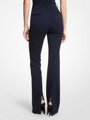 Stretch Wool Gabardine Split-Cuff Trousers in MIDNIGHT | Michael Kors