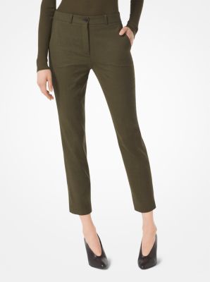 Samantha Stretch Tropical-Wool Pants