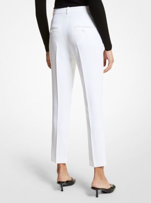 Samantha Double Crepe Sabl&eacute; Pants in BLANCO INTENSO | Michael Kors