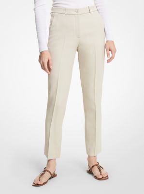 Samantha Double Crepe Sabl&eacute; Pants in STONE | Michael Kors