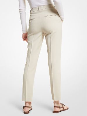 Samantha Double Crepe Sabl&eacute; Pants in STONE | Michael Kors