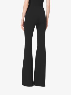 Flared Stretch Wool-Crepe Trousers | Michael Kors