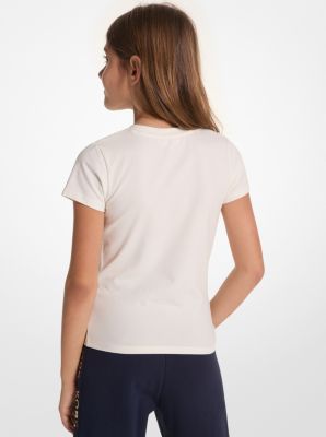 T-shirt in cotone stretch con logo image number 1