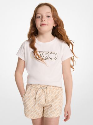 Michael Kors Leggings Jeddah - Kids Girls Logo Stretch Jersey Chocolate