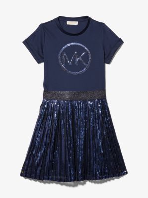 T-shirtjurk met metallic logo met pailletten image number 0