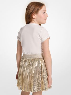 Sequined Logo Metallic T-Shirt Dress image number 1