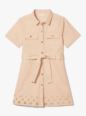 Robe chemisier en sergé de coton à ceinture