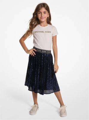 Sequined Pleated Skirt