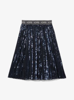 Michael kors metallic pleated skirt best sale