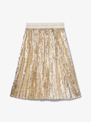 Gonna a pieghe con paillettes image number 2