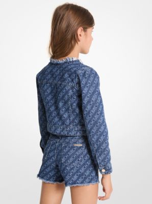 Jeansjacke mit Empire-Logomuster image number 1