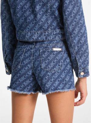 Short en denim imprimé à logo Empire