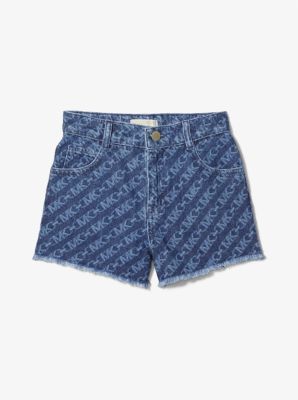 Short en denim imprimé à logo Empire