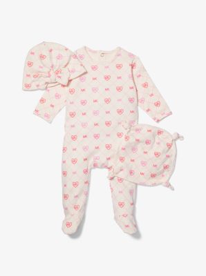 Ensemble-cadeau de pyjama en coton à logo métallisé pour bébé