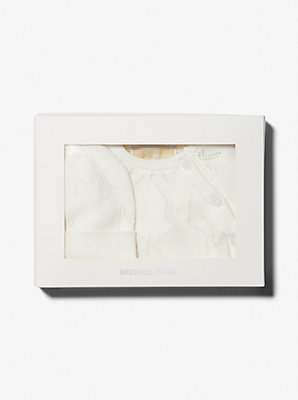 Pointelle Logo Cotton 3-Piece Baby Gift Set