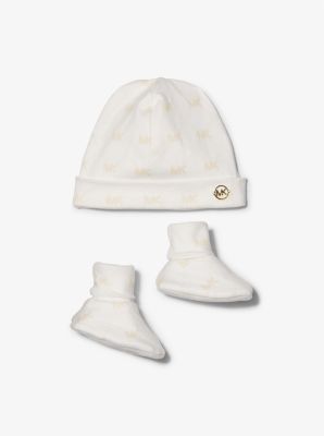 Logo Cotton Hat and Booties Baby Gift Set image number 0