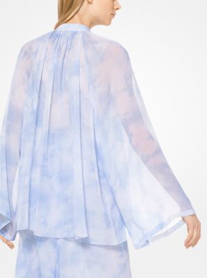 Tie-Dye Silk-Chiffon Poet's Blouse | Michael Kors Canada [CA]