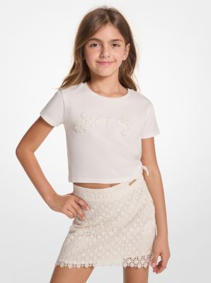 Embellished Cotton T-shirt | Michael Kors