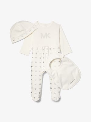 3 Piece Embellished Cotton Onesie Baby Gift Set Michael Kors