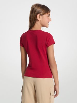 Crystal Embellished Stretch Cotton T-Shirt image number 1