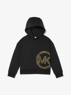 Kapuzenpullover mit Nieten-Logo in Metallic-Optik image number 2