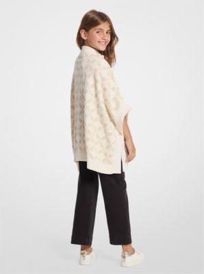Cape aus strukturiertem Strick mit Empire Diamond-Motiv und Reißverschluss