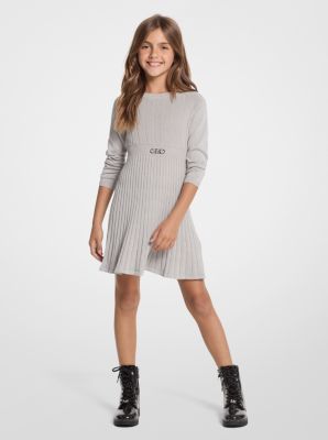 Pleated Metallic Knit Sweaterdress image number 0