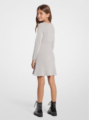 Pleated Metallic Knit Sweaterdress image number 1