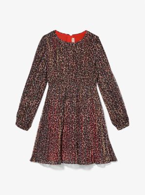 Metallic jurk met luipaardprint