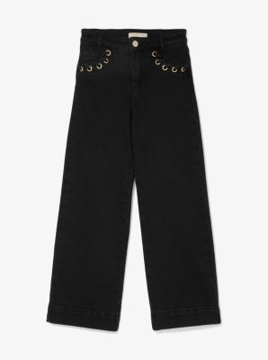Jeans mit Überwendlingsstich und Ösen
