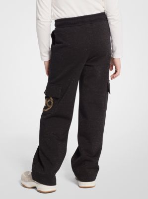 Pantalon cargo en mélange de coton à logo clouté