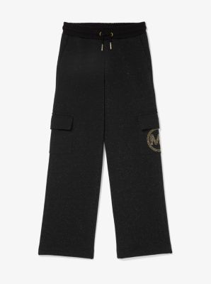 Pantalon cargo en mélange de coton à logo clouté