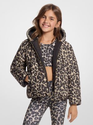 Reversible Leopard Logo Puffer Jacket image number 0