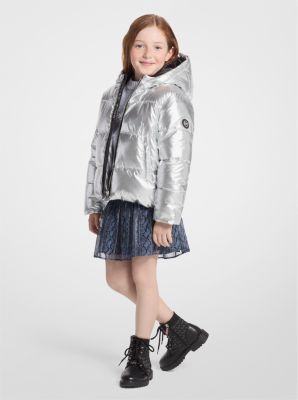 Quilted Metallic Puffer Jacket image number 0