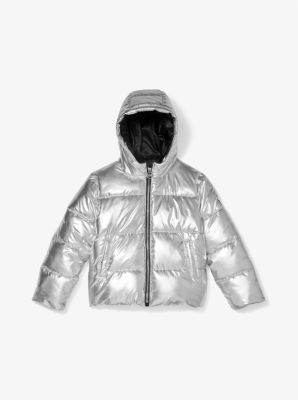 Quilted Metallic Puffer Jacket image number 2