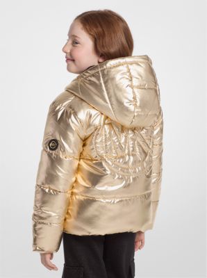 Quilted Metallic Puffer Jacket image number 1