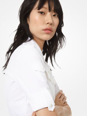 Stretch Cotton-Poplin Utility Shirt image number 0