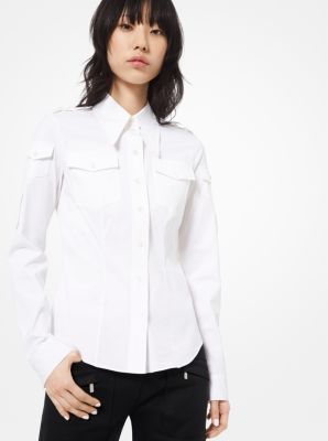 Stretch Cotton-Poplin Utility Shirt image number 1