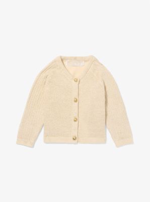 Metallic Cotton Blend Baby Cardigan