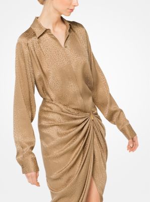 Leopard Satin Jacquard Blouse