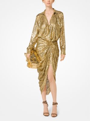 Cheetah Metallic Fil Coup&eacute; Blouse