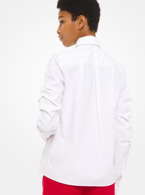 Poplin Scrunched-Sleeve Shirt image number 1