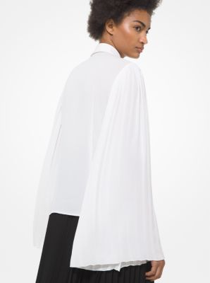 Silk Georgette Pleated-Sleeve Blouse image number 1
