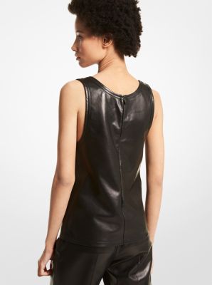 (6358) Women's Leather Tank Top